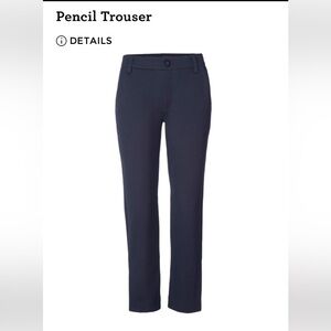 CAbi Navy Pencil Trouser Straight Leg Split Hem Pants Career Neutral Sz 6